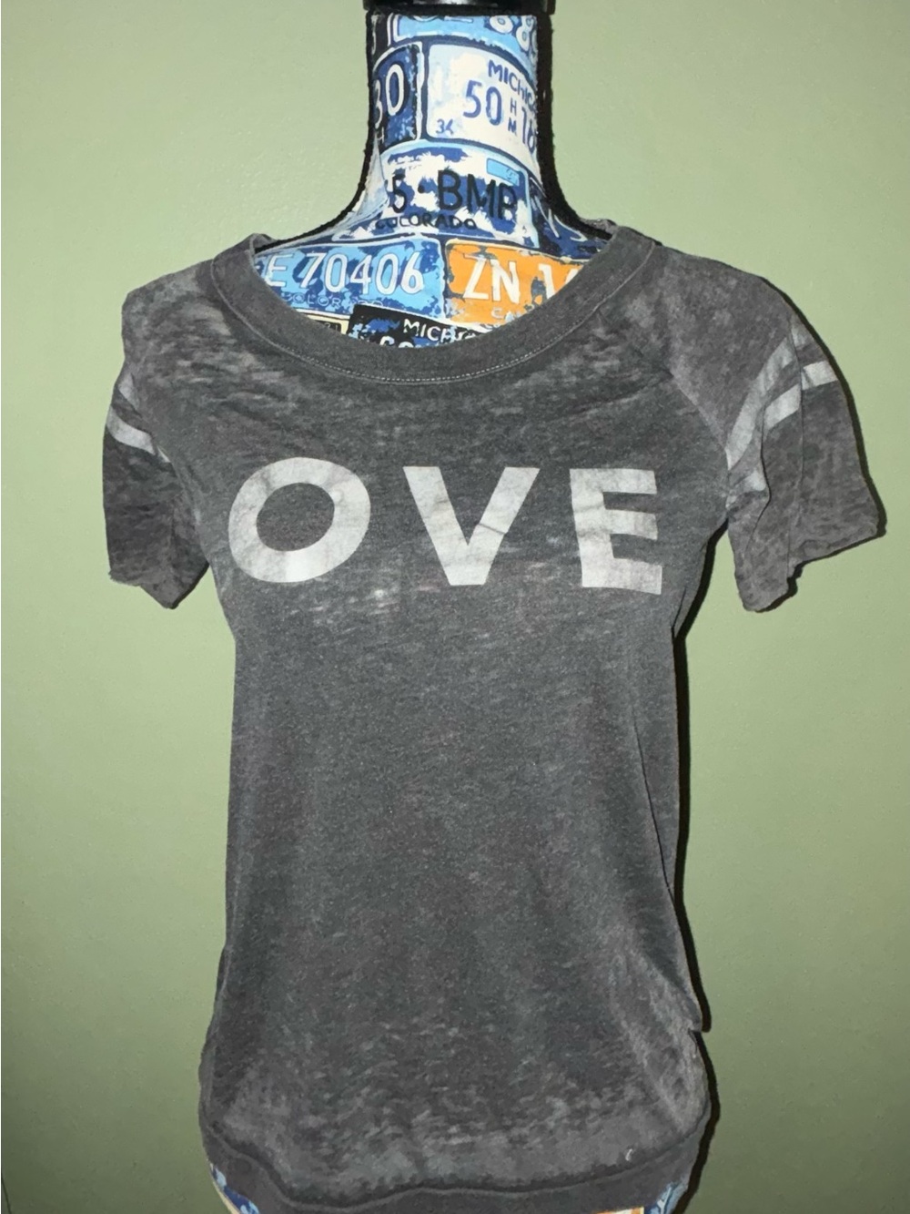 Chaser Love Dark Grey Cutout Tee